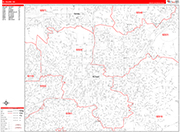 El Cajon  Wall Map Red Line Style